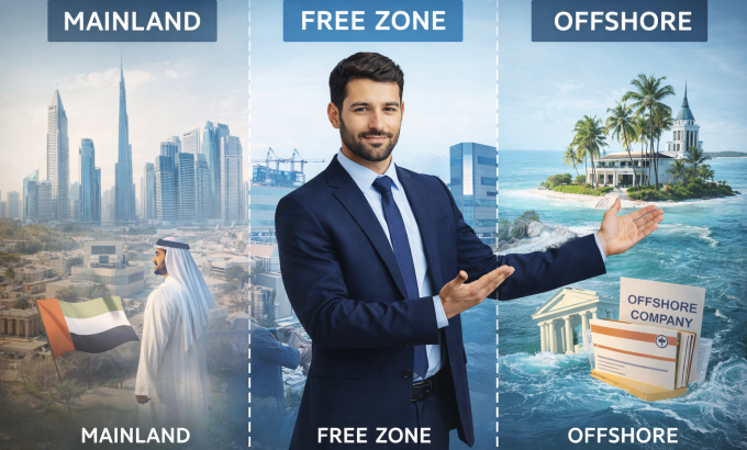 Mainland vs Free Zone vs Offshore diagram